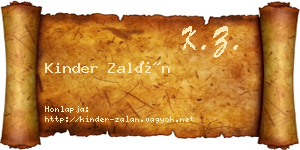 Kinder Zalán névjegykártya